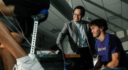 Professor Masahiro Yamada with a Whittier student