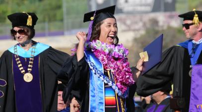 Graduate celebrates