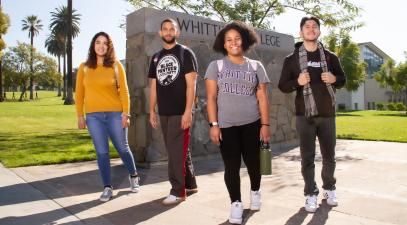 Whittier College students on campus