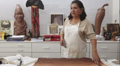 Linda Vallejo in art studio 