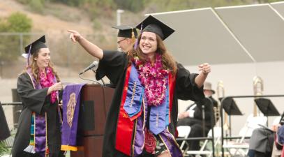 Graduate on stage