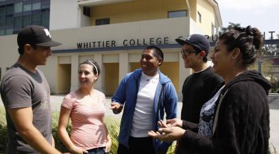 Students in front of campus center