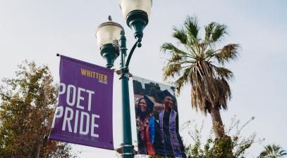A sign says Poet Pride | Whittier College
