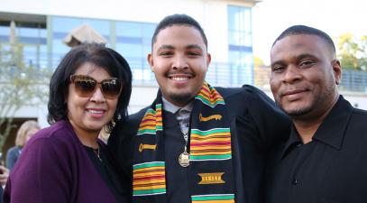 Black graduate and his family.
