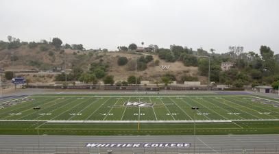 A panoramic view of the football field