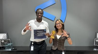  Trinity DelaCruz ’26 and Daudi Kusinza ’28