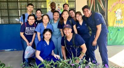 Students pose for a group photo.