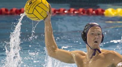 male water polo player in the pool