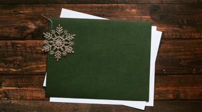 Holiday card with a snowflake
