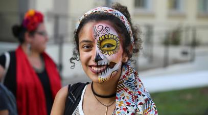 Student with face paint.