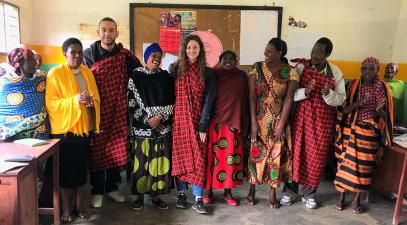 A group photo of people in Tanzania.