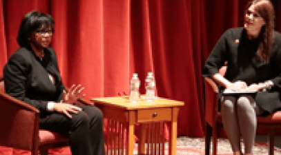 Cheryl Boone Isaacs and Professor Jennifer Holmes