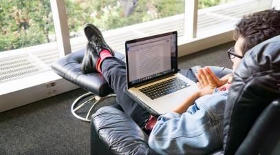 Student with a laptop