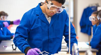 Student in a laboratory