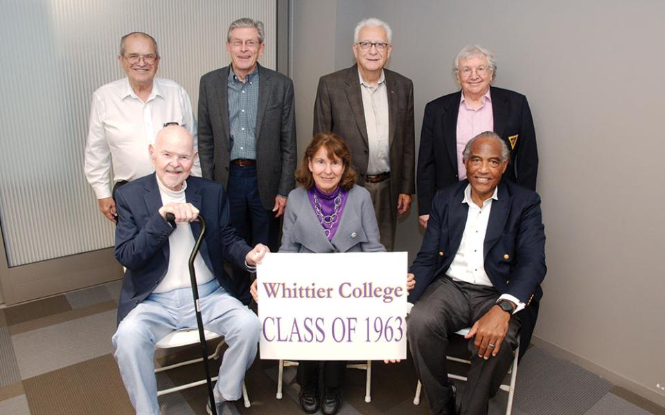 A large group of alumni from the Whittier Colege class of 1963.