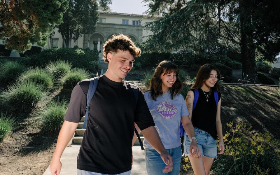 Students walking on campus