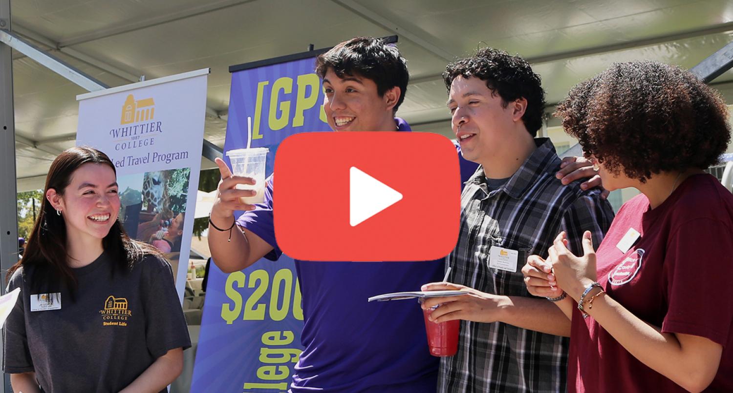 Johnny and other students behind YouTube logo