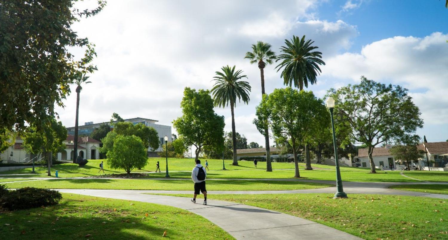 Student on campus