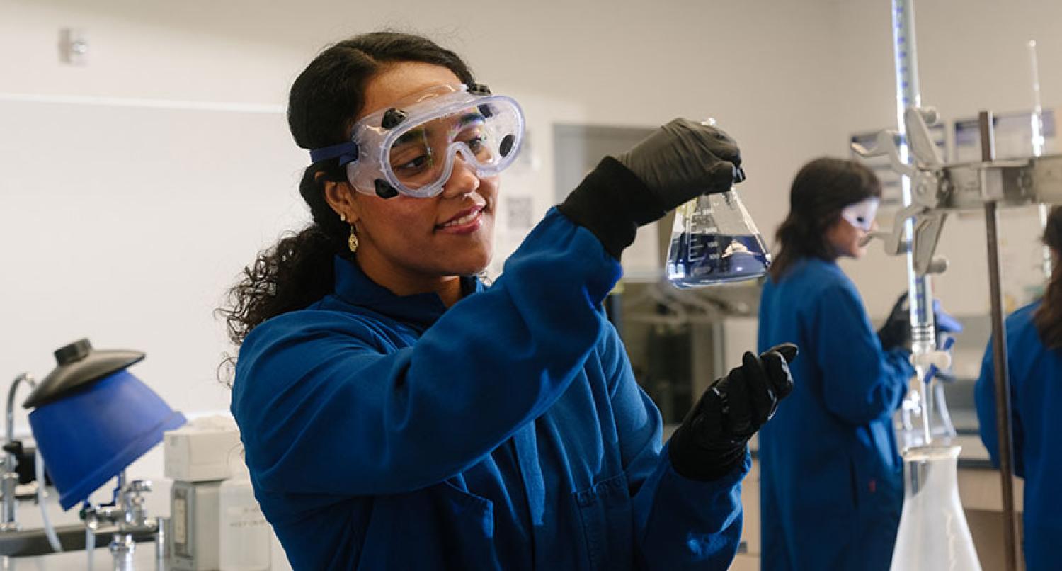 Student in a lab