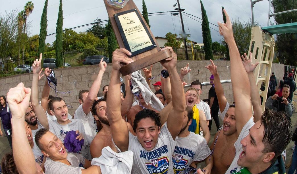 Men's water polo wins trophy.