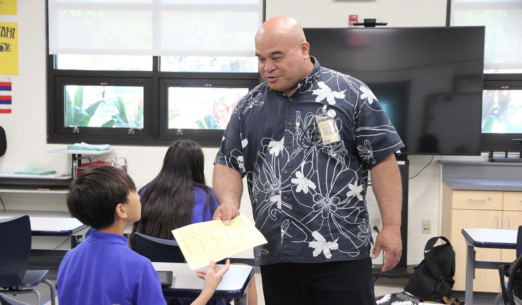Koy Allen Omo in a classroom